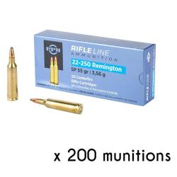 Munitions PARTIZAN calibre 22-250 Softpoint 55gr - 3.6g x200 