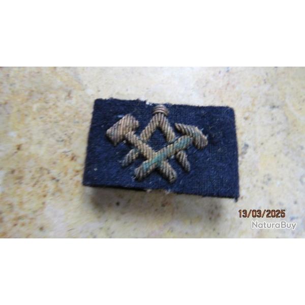 Insigne passant d'�paule �tudiant ing�nieur g�nie civil ou mod franc ma�on compas �querre marteau