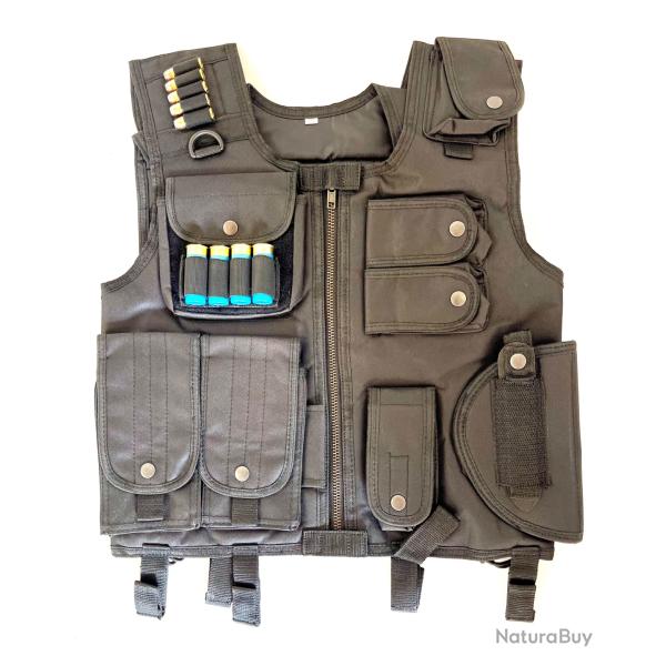 Gilet Tactique Haut de Gamme - Forces Sp�ciales / Police / Airsoft / S�curit� Ajustable PROMO