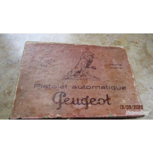 1 boite d'origine 6.35 32 acp Pistolet automatique UNIQUE Rare Peugeot