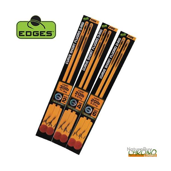 Bas de Ligne Fox Edges Curve Short Fluoro D-Rig Illusion (par 2) n�6 20lbs
