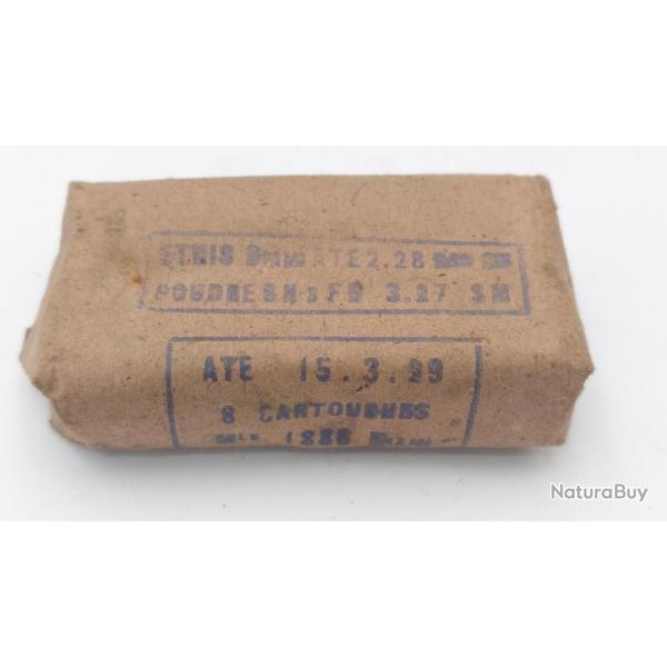 PAQUET MUNITIONS DE GUERRE 8MM LEBEL MITRAILLEUSE et FUSIL MITRAILLEUR MODELE 1886 D am de 1929 - FR