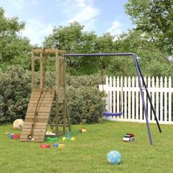 Aire de jeux d'ext&eacute;rieur bois de pin impr&eacute;gn&eacute;