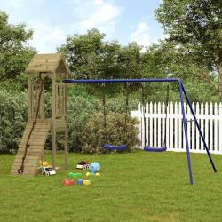 Aire de jeux d'ext&eacute;rieur bois de pin impr&eacute;gn&eacute;