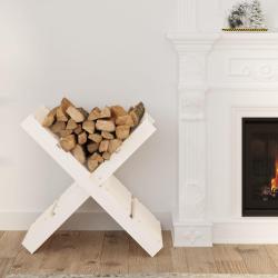 Porte-b&ucirc;ches Blanc 47x39,5x48 cm Bois massif de pin
