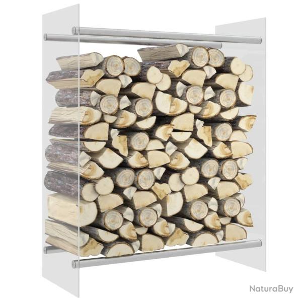 Portant de bois chauffage Transparent 80x35x100 cm Verre tremp� alsavelo