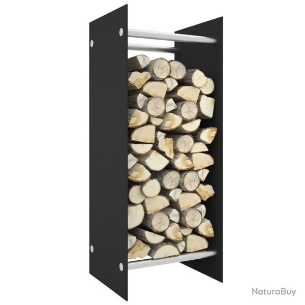 Portant de bois de chauffage Noir 40x35x100 cm Verre tremp alsavelo