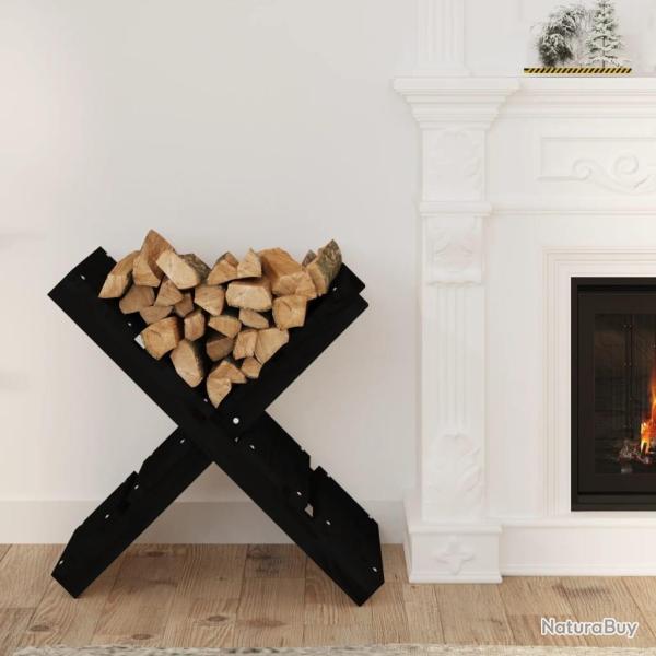 Porte-b�ches Noir 47x39,5x48 cm Bois massif de pin