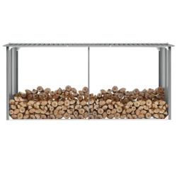 Abri de stockage de bois Acier galvanis&eacute; 330x92x153 cm Gris