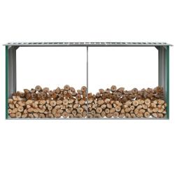 Abri de stockage de bois Acier galvanis&eacute; 330x92x153 cm Vert