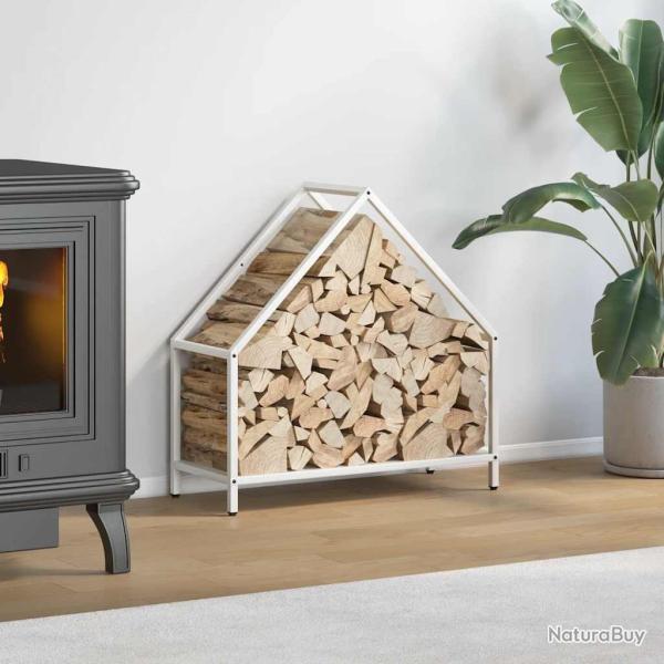 Portant de bois chauffage blanc 60x25x60 cm