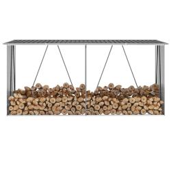 Abri de stockage &agrave; bois Acier galvanis&eacute; 330x84x152cm Anthracite