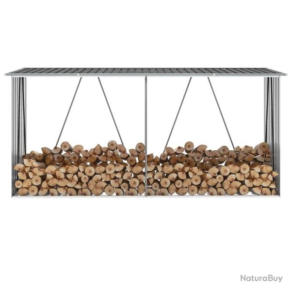 Abri de stockage  bois Acier galvanis 330x84x152cm Anthracite alsavelo
