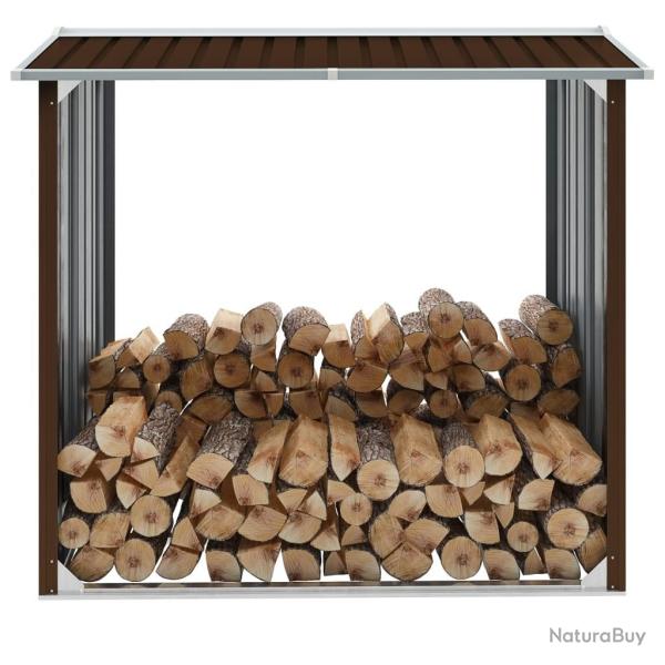 Abri de stockage de bois Acier galvanis� 172x91x154 cm Marron