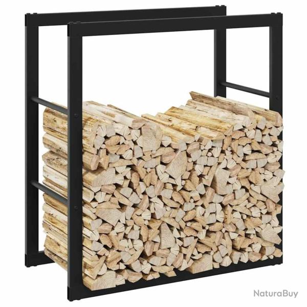 Portant de bois de chauffage noir 55x30x61 cm acier