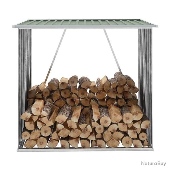 Abri de stockage de bois Acier galvanis� 163x83x154 cm Vert