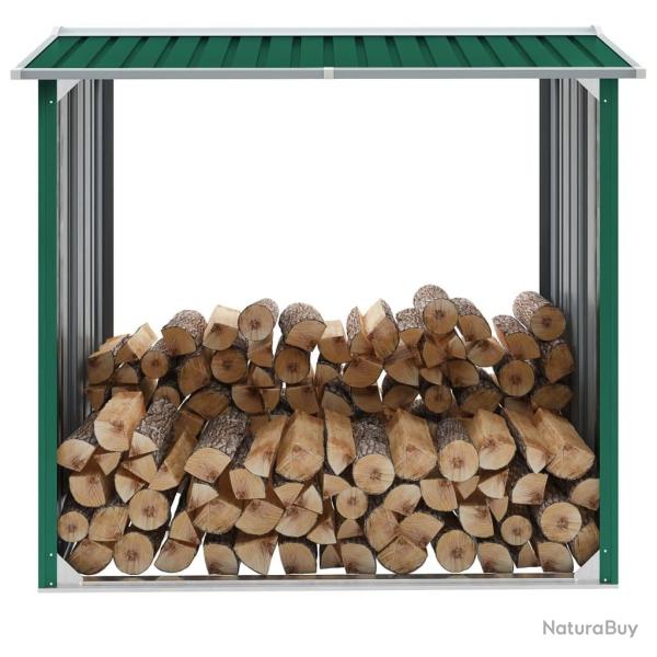 Abri de stockage de bois Acier galvanis 172x91x154 cm Vert alsavelo