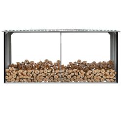 Abri de stockage &agrave; bois Acier galvanis&eacute; 330x92x153cm Anthracite