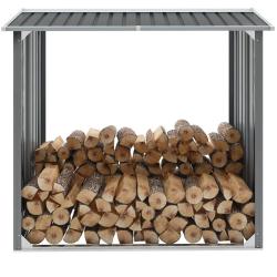 Abri de stockage de bois Acier galvanis&eacute; 172x91x154 cm Gris