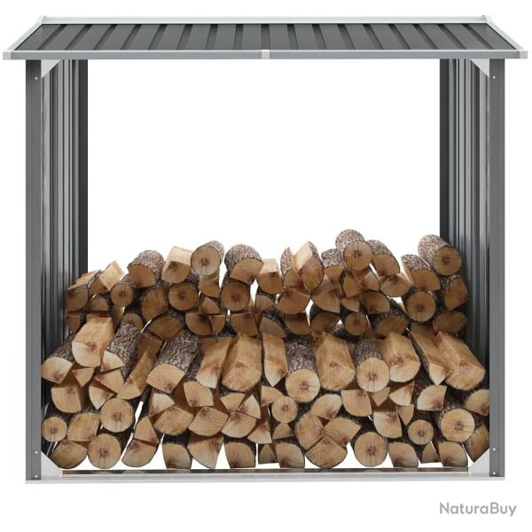 Abri de stockage de bois Acier galvanis� 172x91x154 cm Gris