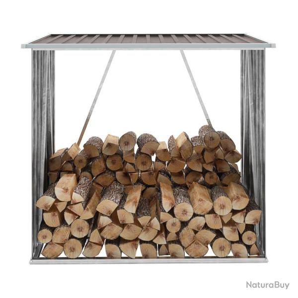 Abri de stockage de bois Acier galvanis� 163x83x154 cm Marron