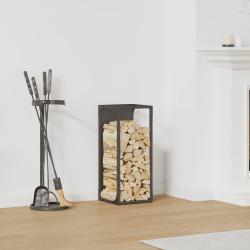 Portant de bois chauffage noir 25x25x60 cm