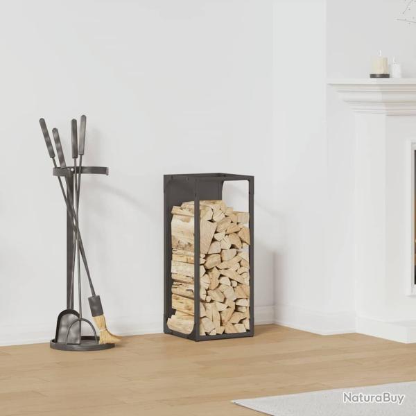 Portant de bois chauffage noir 25x25x60 cm