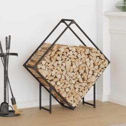 Portant de bois chauffage noir 100x25x100 cm