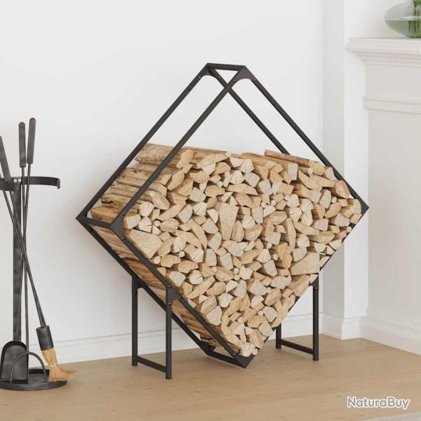 Portant de bois chauffage noir 100x25x100 cm alsavelo