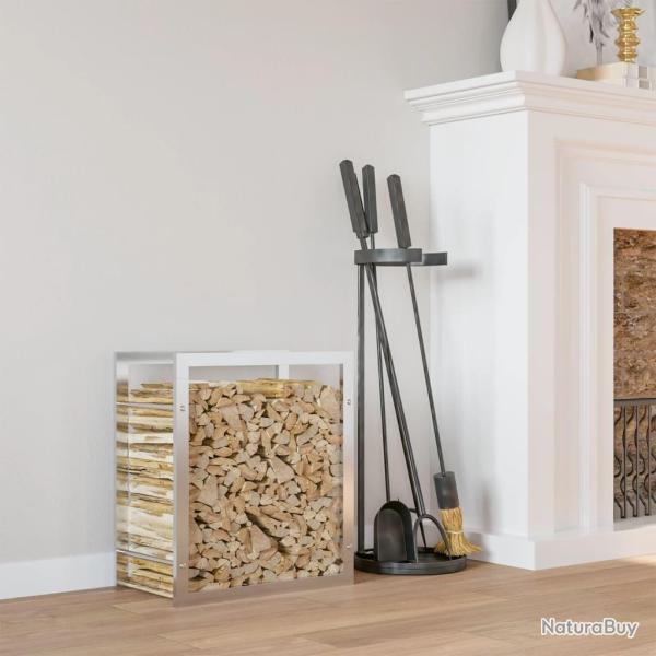 Portant de bois de chauffage 80x28x86 cm acier inoxydable alsavelo
