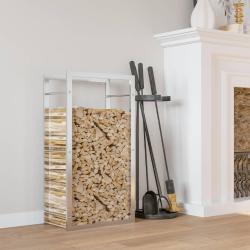 Portant de bois de chauffage 50x28x94 cm acier inoxydable alsavelo