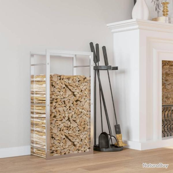 Portant de bois de chauffage 50x28x94 cm acier inoxydable alsavelo