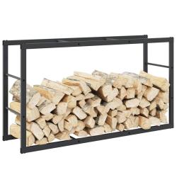 Portant de bois de chauffage noir 110x30x61 cm acier