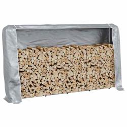 Portant de bois de chauffage et housse de pluie acier galvanis&eacute; alsavelo