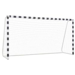 But de football 300x160x90 cm M&eacute;tal Noir et blanc