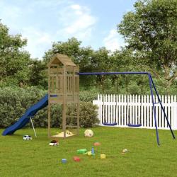 Aire de jeux d'ext&eacute;rieur bois de pin impr&eacute;gn&eacute;