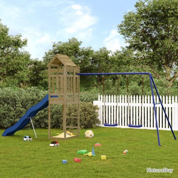 Aire de jeux d'extrieur bois de pin imprgn alsavelo