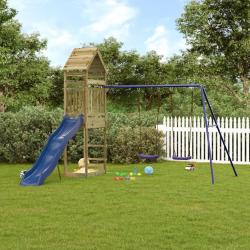 Aire de jeux d'ext&eacute;rieur bois de pin impr&eacute;gn&eacute;