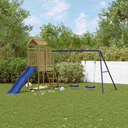 Aire de jeux d'ext&eacute;rieur bois de pin impr&eacute;gn&eacute;