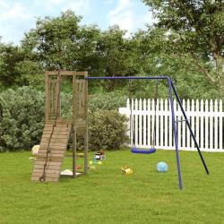 Aire de jeux d'ext&eacute;rieur bois de pin impr&eacute;gn&eacute;