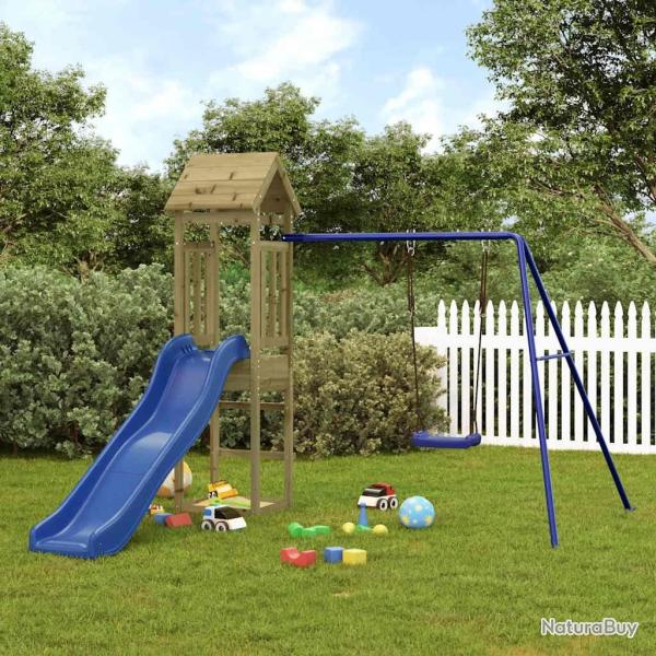 Aire de jeux d'extrieur bois de pin imprgn alsavelo