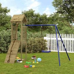 Aire de jeux d'ext&eacute;rieur bois de pin impr&eacute;gn&eacute;