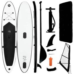 planche SUP gonflable avec voile Noir et blanc