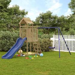 Aire de jeux d'ext&eacute;rieur bois de pin impr&eacute;gn&eacute;