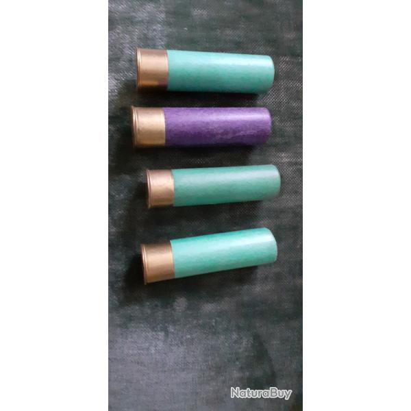 Une cartouche calibre 10 chambre de 80 mm tube carton bon �tat, plomb a choisir :Numero :6/4/2