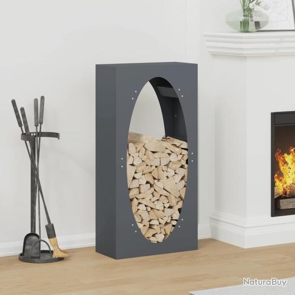 Portant de bois chauffage anthracite 50x23x100 cm