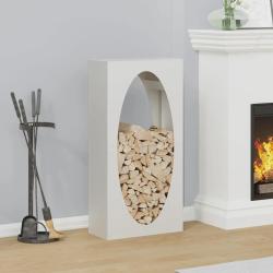 Portant de bois chauffage blanc 50x23x100 cm alsavelo
