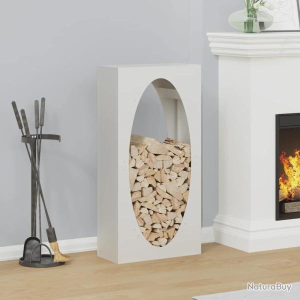 Portant de bois chauffage blanc 50x23x100 cm