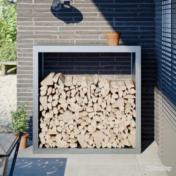 Portant de bois de chauffage 100x40x100 cm acier galvanis alsavelo