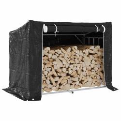 Portant de bois de chauffage et housse de pluie acier galvanis&eacute;